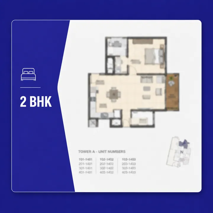 Purva Jigani 2/3 BHK Apartment floor plan around 2000 sq ft