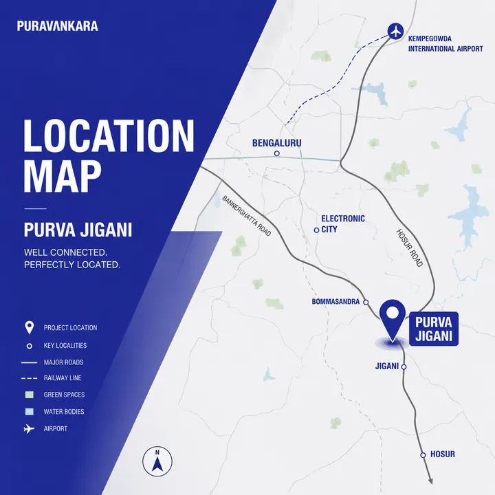 Purva Jigani location map showing Jigani context